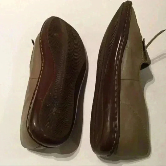 Eurostep Flats 8 Green Leather Square toe loafers - Picture 5 of 9